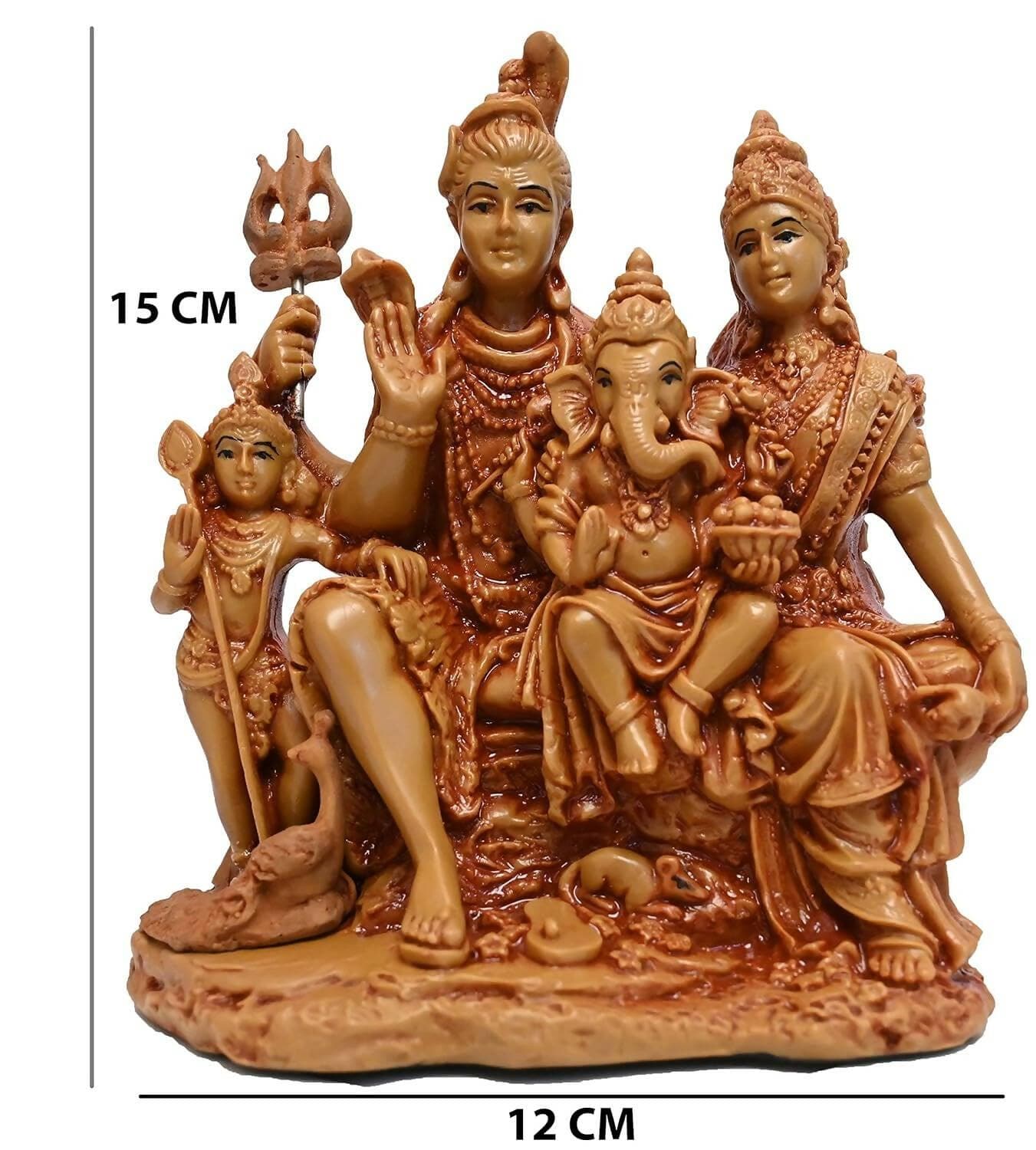 KariGhar Shiv Parivar 6 Inches Idol Perfect For Puja Ghar | Drawing Room - HalfPe