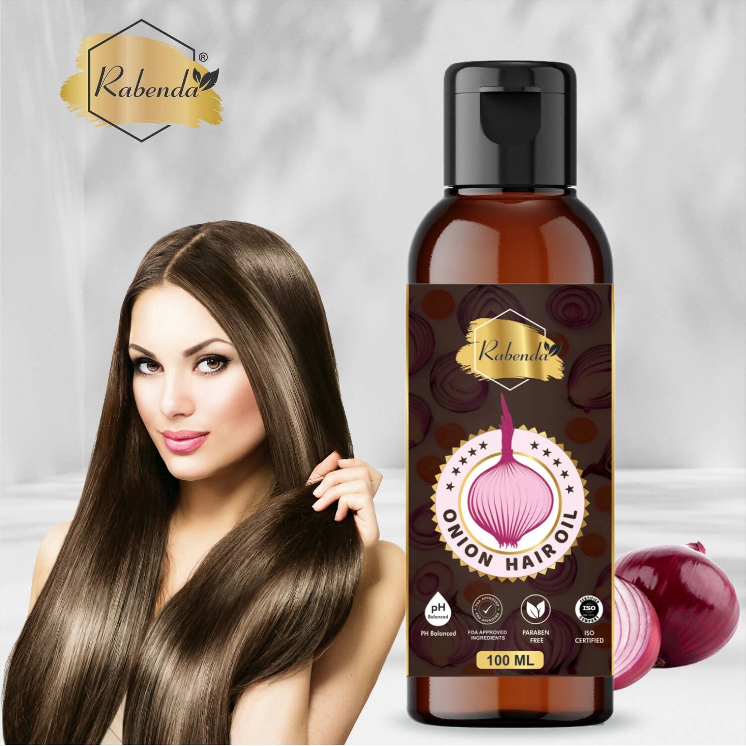 Rabenda Onion Hair Oil with Dandruff Control Hair Oil (100 ml ) - HalfPe