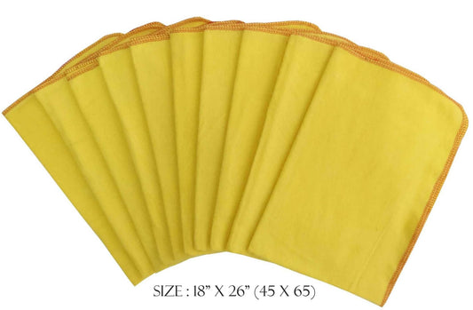 Lushomes Super Soft 10 pcs Flannel Yellow Duster, tea towels kitchen, towels for kitchen use, kitchen towels for wiping utensils (Size: 18x26 Inches, Pack of 10). - HalfPe