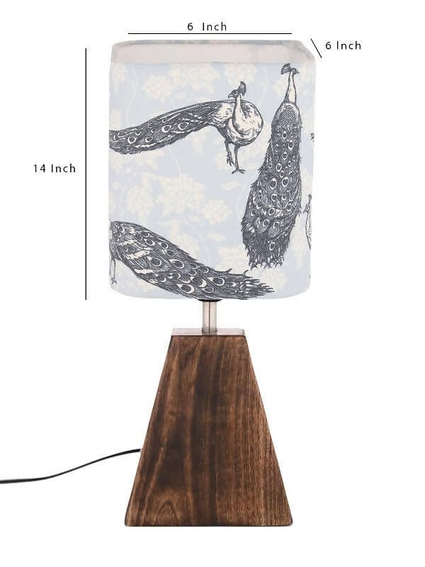 Pyramid Peacock Print Lamp - HalfPe