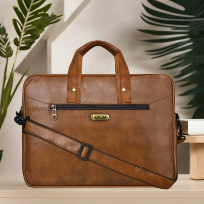 LOREM 10L Leather Messenger Bag For Men & Women (Tan) - HalfPe