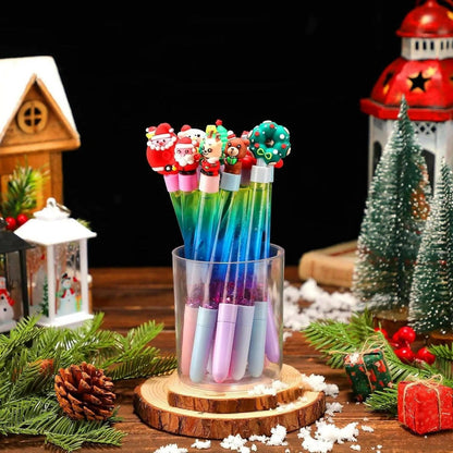 Le Delite christmas return gifts -10 piece xmas creative water glitter gel pens - HalfPe