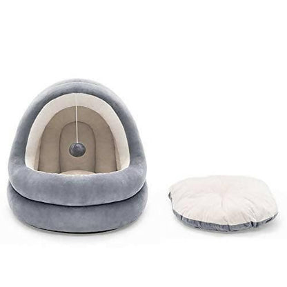 PetGains PGF Washable Plush Fabric Cat and Dog Sofa Nest Pet Bed (Large) - HalfPe