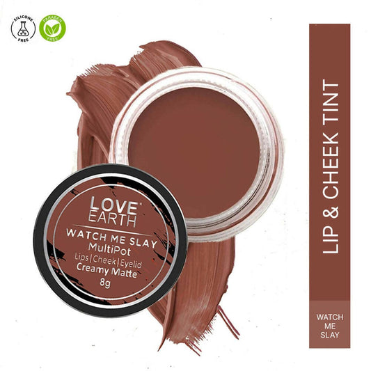 Love Earth Lip Tint & Cheek Tint Multipot (Caramel Brown) - HalfPe