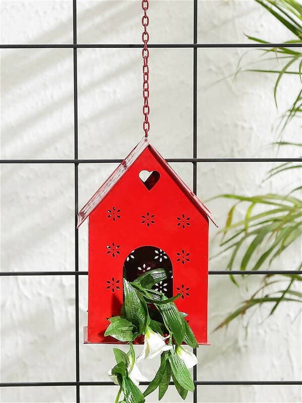 Hut Shape Bird House Red - HalfPe