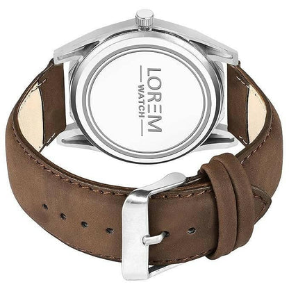 LOREM Brown 3d embossed Dial Analog Watch For Men LR85 - HalfPe