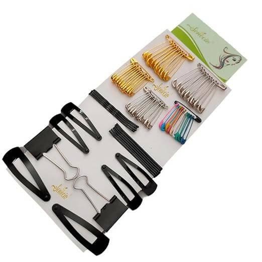 SENECIO 68PC SET MULTICOLOR SILVER GOLDEN SAFETY PINS HAIR & SAREE DRAPPING PIN COMBO FOR GIRLS & WOMEN - HalfPe