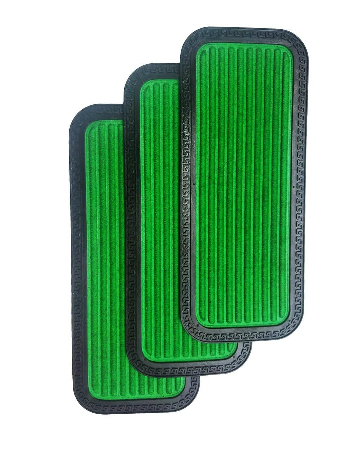 Mats Avenue Door Mats Multi Purpose, Washable Rubber and Polypropylene Mat (Green, 25x60 cm) - Set of 3 - HalfPe