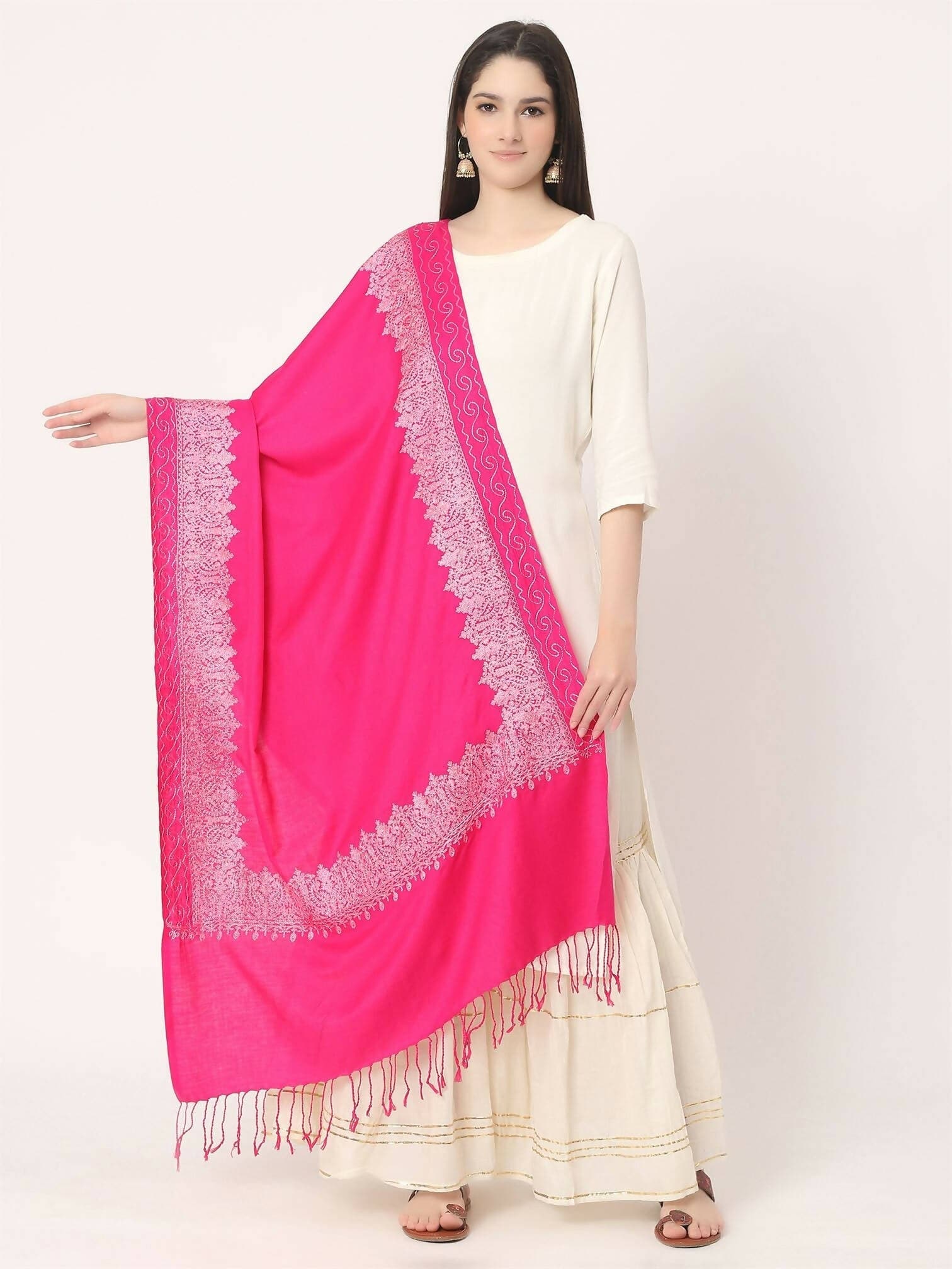 Magenta Baby Pink Stole for women - HalfPe