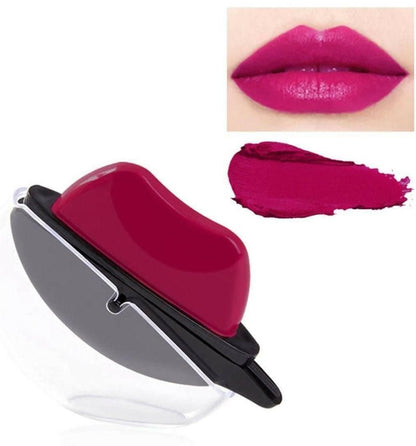 SENECIO Kiss Lip Shape Apple Design Matte Moisturizing Long Lasting Lipstick (Berry) - HalfPe