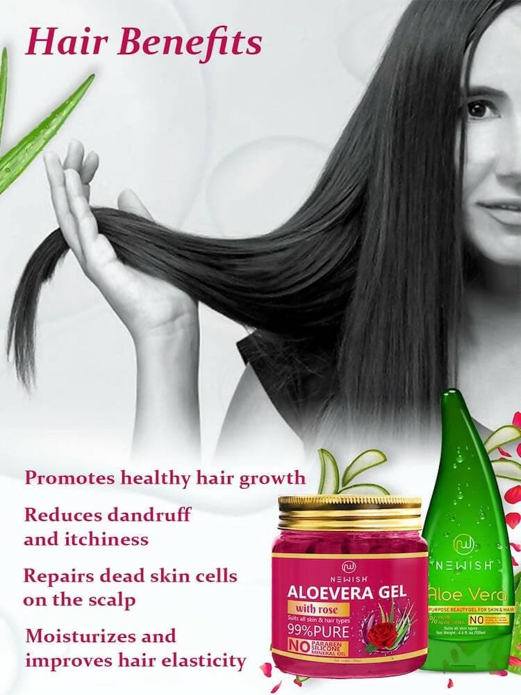 Newish Aloe Vera Gel for Face and Hair (Pack of 2) - HalfPe