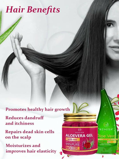 Newish Aloe Vera Gel for Face and Hair (Pack of 2) - HalfPe