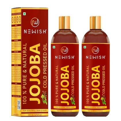 Newish Cold Pressed Jojoba Oil for Skin & Hair Growth - Virgin & Unrefined - 200ML (Pack of 2) - HalfPe