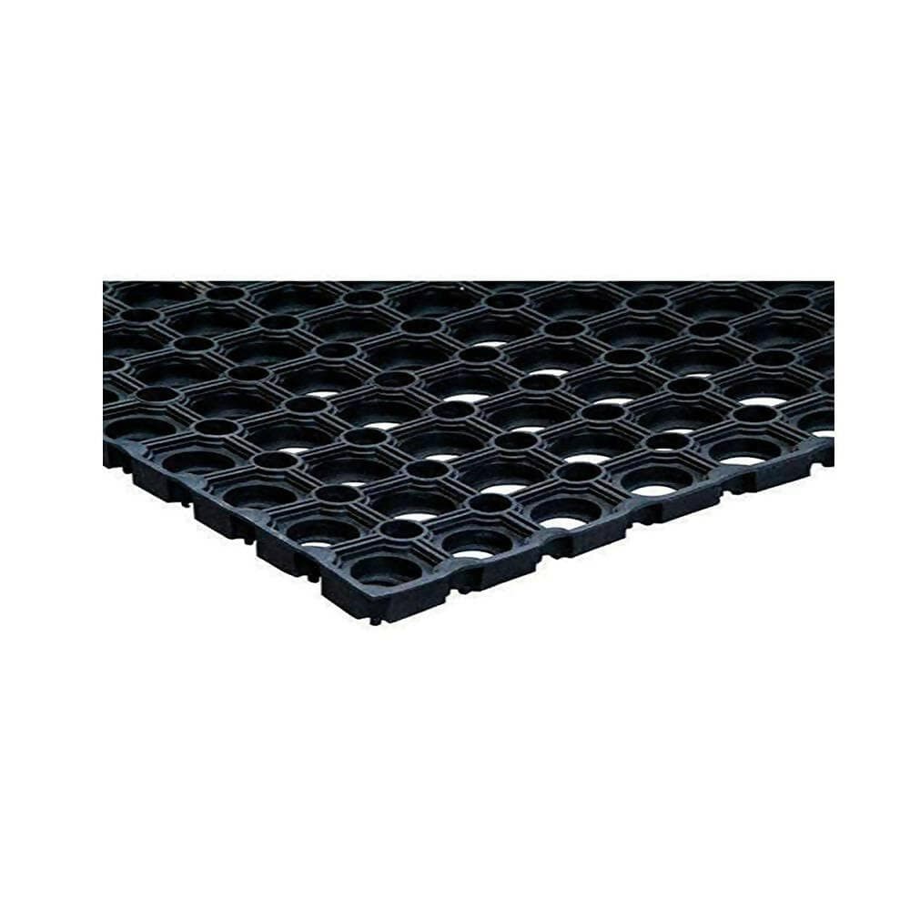 Mats Avenue Rubber Outdoor Door Mat for Home/Bathroom/Bedroom/Office/Main Door/Rainy Season (40x60 cm,Black with Holes) (Set of 5) - HalfPe