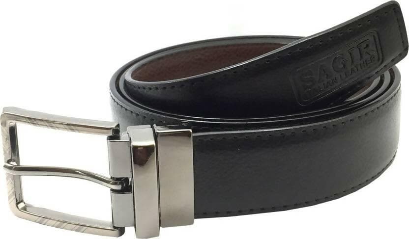 SAGIR ITALIAN LEATHER Men Casual Black Artificial Leather Belt for men - HalfPe