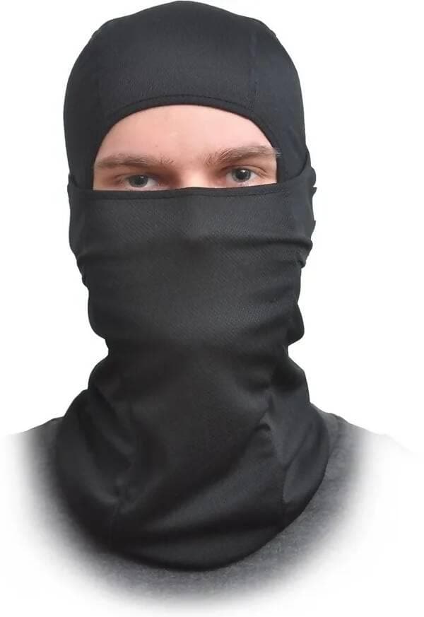 Black Bike Face Mask for Men & Women (Size: Free, Balaclava) - HalfPe