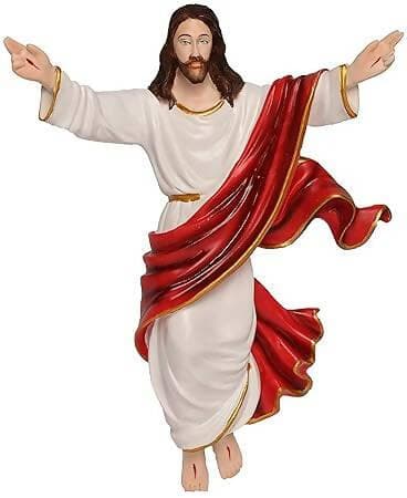 KariGhar Risen Jesus Christ (3 x 10 x12 Inches) A0042 Idol & showpiece for Gifting & Decoration Purpose (Red & White) - HalfPe