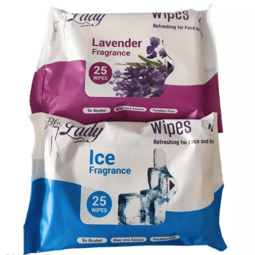 Blu Lady Lavender & Ice Fragrance wipes Refreshing (PACK OF 2) - HalfPe