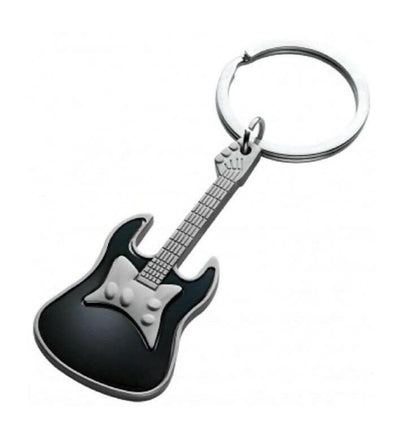 Guitar Stainless Steel Keychain (Black) - HalfPe