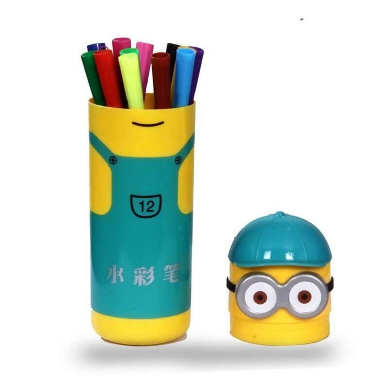 Minion Case Multi-Colours Sketch Pen Box - HalfPe