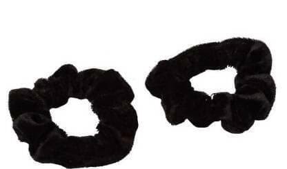 SENECIO® 2Pc Black Velvet Scrunchie Elastic Rubber Bands Tie Ring Rope Ponytail Holde - HalfPe