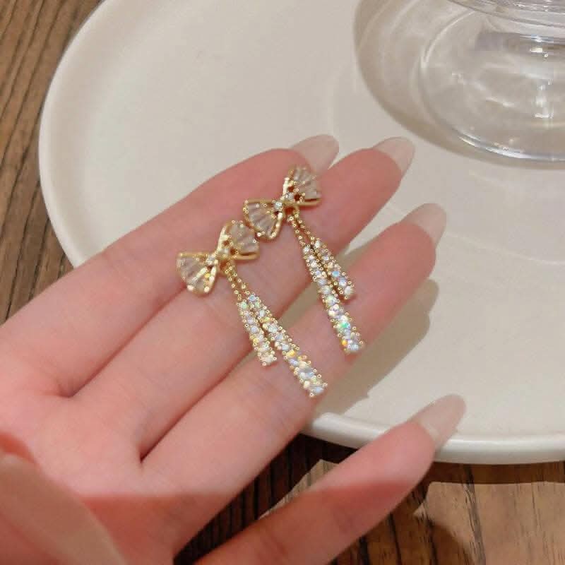 Pinapes butterfly crystal earrings zircon fashion for women luxury earrings (2 pairs) - HalfPe