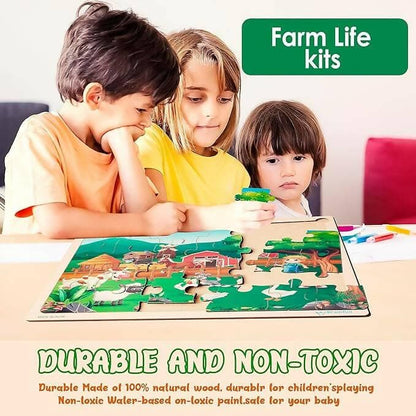 Zudo Jigsaw farm life puzzle for kids(24 pcs) - HalfPe