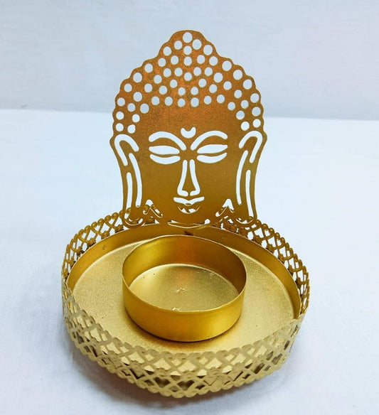 UDHWANI by Kakkumal Govind ram Royal Handicraft Decorative Buddha Shadow Tea Light Holder (Pack of 2) - HalfPe