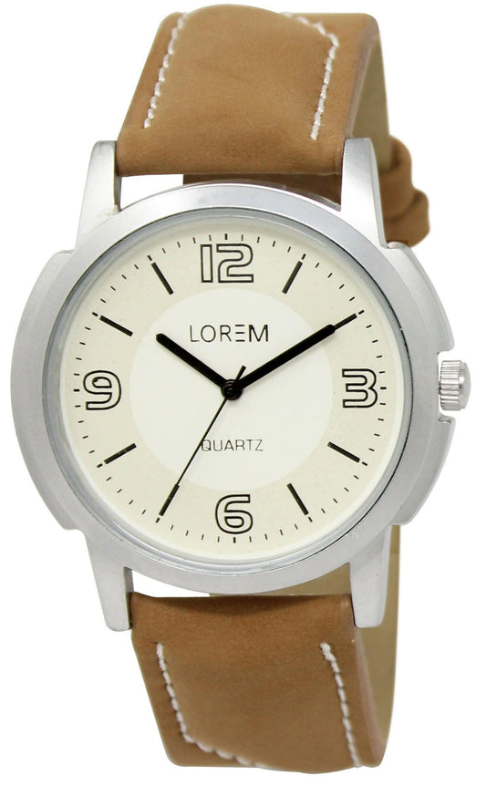 LOREM White Casual Analog Watch For Men LR16 - HalfPe