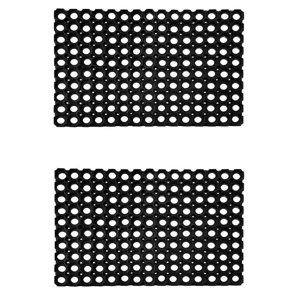 Mats Avenue 22 MM Rubber Outdoor Mat (40x60 cm, Black) -Pack of 2 - HalfPe