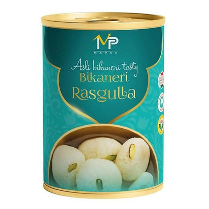 MAPAA Bikaneri Spongy Rasgulla, Ready to Eat Indian Desert 1 KG Tin Pack - HalfPe