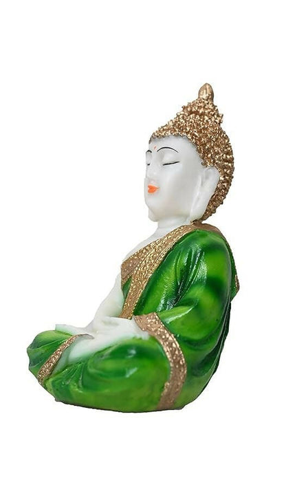 KariGhar Antique Meditating Buddha Statue Idol Perfect for Home | Prayer Room | Living Room | Decoration & Gifting (A0106) - HalfPe