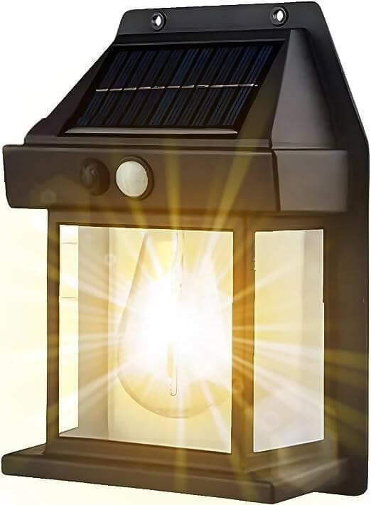 Tungsten Bulb led Solar Outdoor Garden Wall Light with Sensor Wireless ip65 Solar Wall lamp - HalfPe