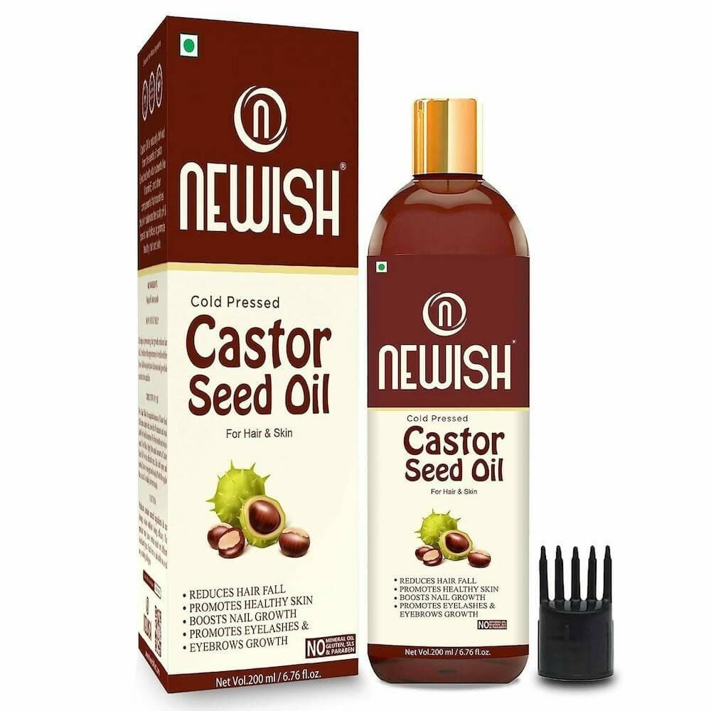 Newish Premium Castor Oil for Hair Growth, Skin and Eyebrow (200 ML) - HalfPe