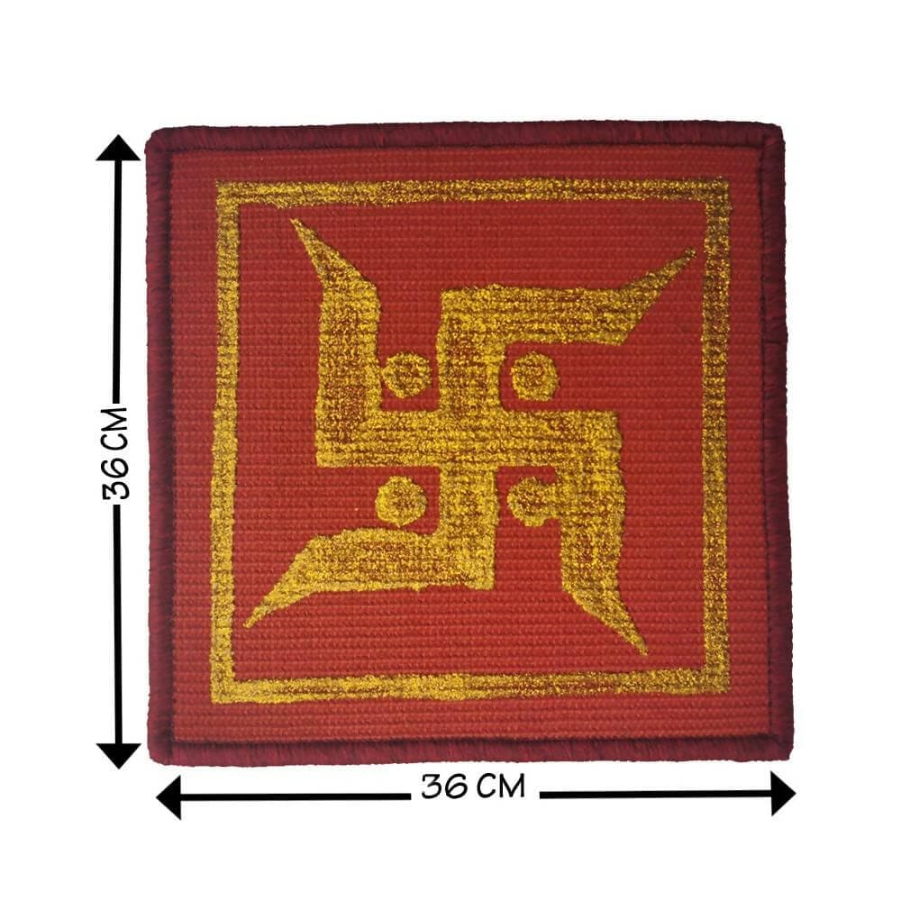 Mats Avenue Hand made Golden Swastik Symbol Wall Hanging for Home décor/Office/Main Door Entrance - HalfPe