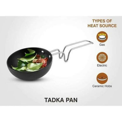 SHINI LIFESTYLE Aluminium Hard Anodized Tadka Pan - HalfPe