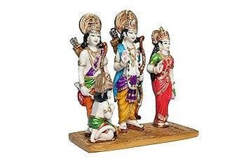 KariGhar polyresin Ram darbar Murti for Pooja Room I Home Temple Decoration I God Idol | Drawing Room | Diwali | Gifting & Decoration (Multicolour, 3.75 x 7.3 x 8.2 Inch) - HalfPe