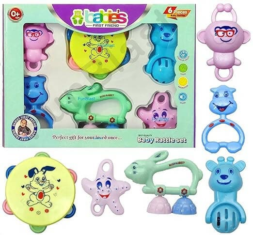 Rattle set in a gift box (6 pcs) - HalfPe