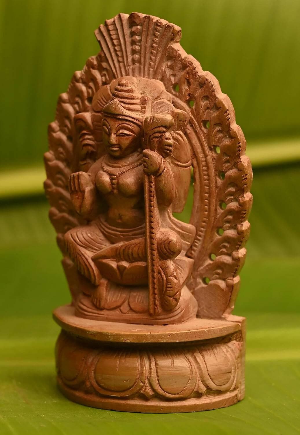 KariGhar Stone Hand Carved Saraswati, Sharda Idol for Home - HalfPe