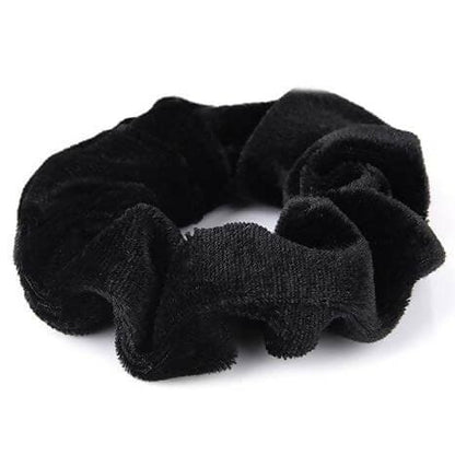 SENECIO® 2Pc Black Velvet Scrunchie Elastic Rubber Bands Tie Ring Rope Ponytail Holde - HalfPe