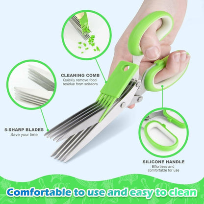 Herb Stripper with 5 Blade and Cover, Vegetable Salad Cutter, Stainless Steel Peelers for Kitchen - HalfPe