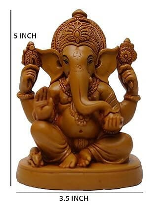 KariGhar Polyresin Ganesh Ganesha Ganpati Bappa Idol Perfect for Drawing Room | Bedroom | Puja Ghar | Gifting & Decoration (D0035) - HalfPe