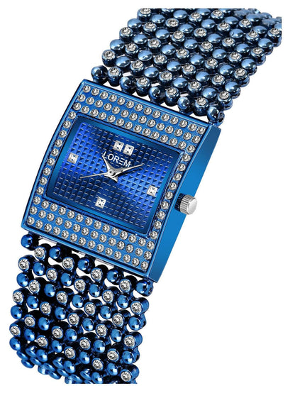 LOREM Blue Square Braclet Analog Watch For Women LR290 - HalfPe