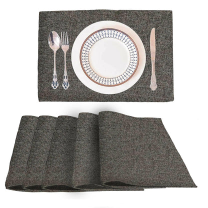 Lushomes Jute Table Mat, Coffee Brown Dining Table Mat, table mats Set of 6, Also Used as kitchen mat, fridge mat, cupboard sheets for wardrobe, Jute Place mats (Pack of 6, 12x18 Inches, 30x45 Cms) - HalfPe