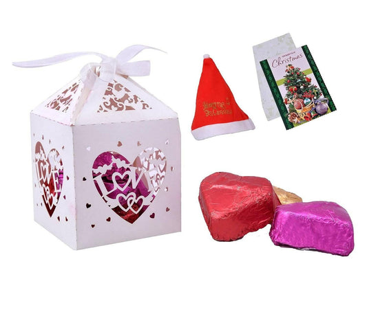 MANTOUSS Christmas Gift Chocolate Box + Christmas Card + Santa Cap - HalfPe