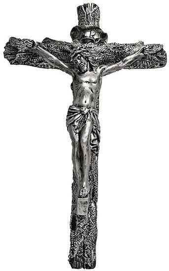 KariGhar® Crucifix / Jesus Christ / Cross Jesus / Crucified Jesus A0060 { (Silver) ( 5 x 33 x 52 cm / 2 x 13 x21 Inch ) } - HalfPe