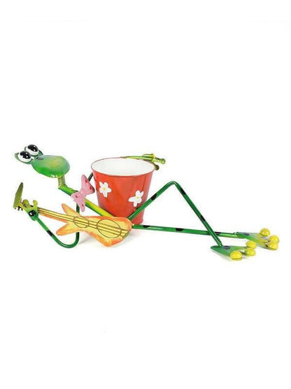 Frog Lying Playing Guitar Planter - HalfPe