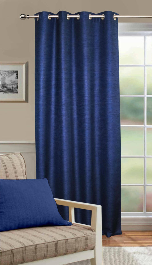 Lushomes Door Curtains, Navy Blue Faux Silk Curtain, curtain 7.5 feet, 4.5 x 7.5 FT, urban space curtains, curtains for living room, door screen for home 7.5 feet (54 x 90 inches) - HalfPe