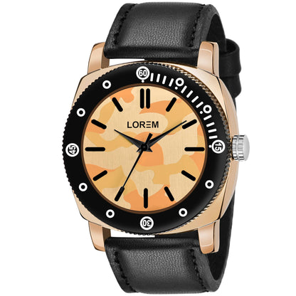 LOREM Black Army Analog Watch For Men LR52 - HalfPe