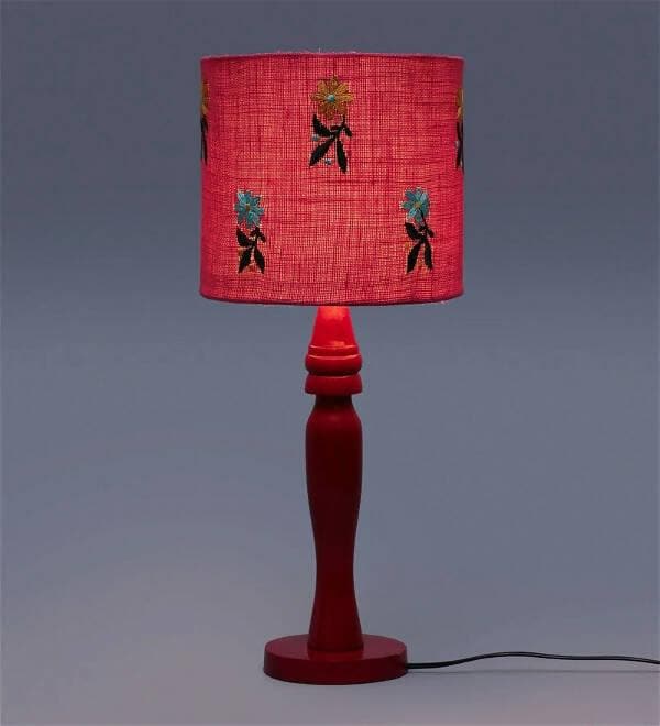 Flowers On Jute Lamp - HalfPe